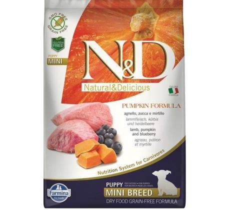 Farmina N&D dog GF PUMPKIN puppy mini lamb & blueberry 7 kg