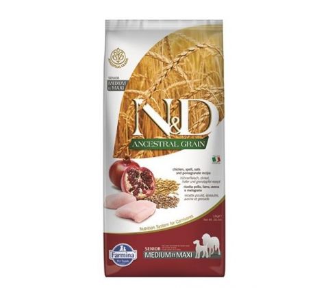 Farmina N&D dog LG Senior medium&maxi chicken, spelt, oats&pomegranate 12 kg