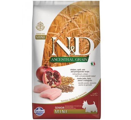 Farmina N&D dog LG Senior mini chicken,spelt,oats&pomegranate 2,5 kg