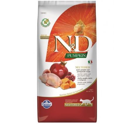 Farmina N&D cat GF PUMPKIN Neutered Quail 5 kg