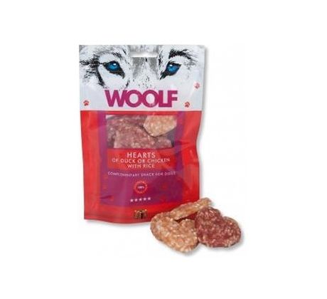 Pamlsok Woolf Dog Duck & Chicken Hearts 100 g