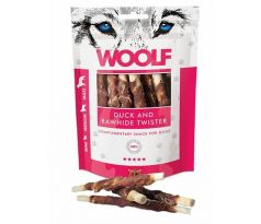 Pamlsok Woolf Dog Duck and Rawhide Twister 100g