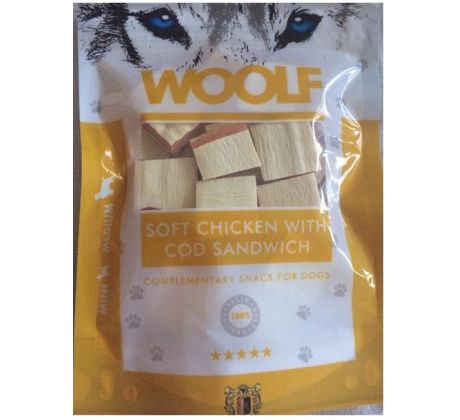 Pamlsok Woolf Dog Chicken & Codfish Soft Sandwich 100 g