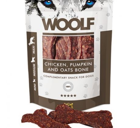 Pamlsok Woolf Dog Chicken & Pumpkin & Oats Bone 100 g