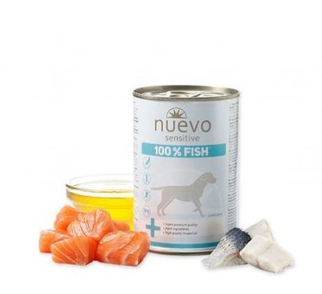 NUEVO dog Sensitive 100% Fish 375 g konzerva