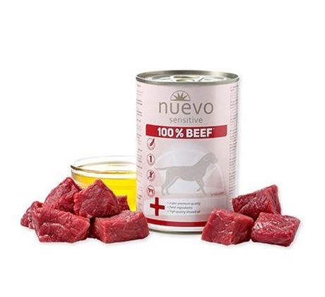 NUEVO dog Sensitive 100% Beef 400 g konzerva