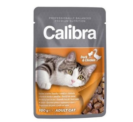 Calibra KAPSIČKA Premium cat Adult Kačka & kura v omáčke 100 g