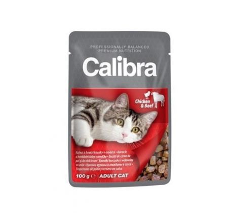 Calibra KAPSIČKA Premium cat Adult Kura & hovädzie v omáčke 100 g