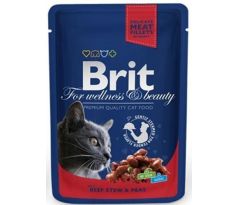 BRIT Premium cat Kapsička Adult Beef Stew & Peas 100 g