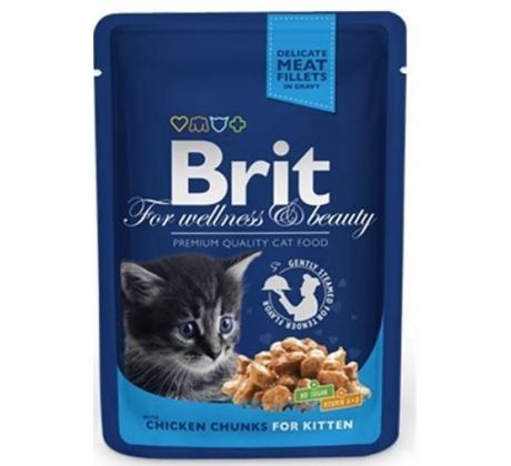 BRIT Premium cat Kapsička Kitten Chicken Chunks 100 g