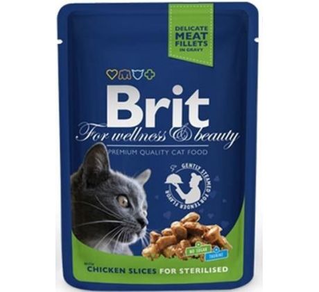 BRIT Premium cat Kapsička Sterilised Chicken Slice 100 g