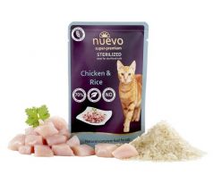 NUEVO cat Sterilized Chicken with Rice 85 g kapsičky