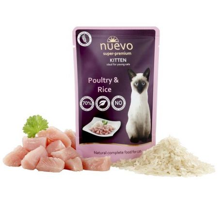 NUEVO cat Kitten Poultry with Rice 85 g kapsičky