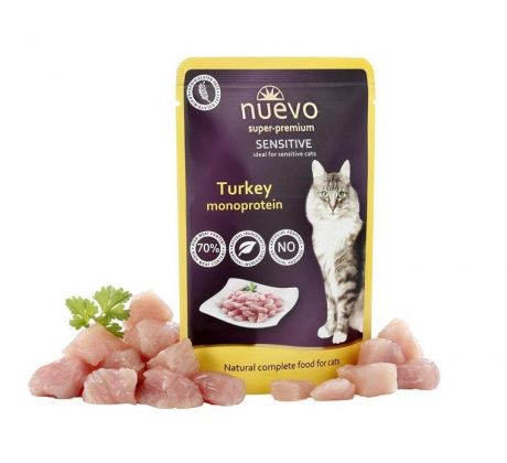 NUEVO cat Adult Sensitive Mono Turkey 85 g kapsičky