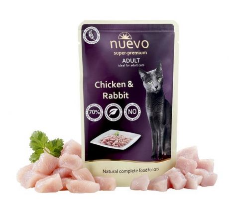 NUEVO cat Adult Chicken & Rabbit 85 g kapsičky