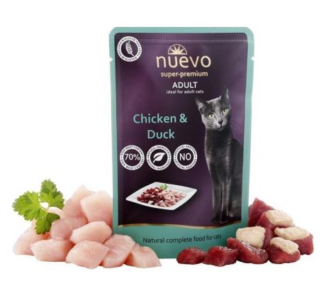 NUEVO cat Adult Chicken & Duck 85 g kapsičky