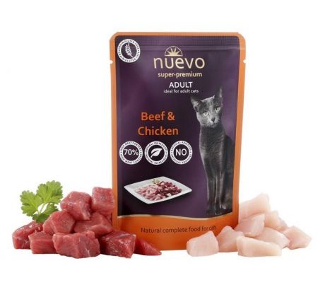 NUEVO cat Adult Beef & Chicken 85 g kapsičky