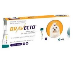 Bravecto Dog XS 112,5 mg spot-on roztok pre veľmi malé psy ( od 2 do 4,5 kg ) 1 x 0,4 ml