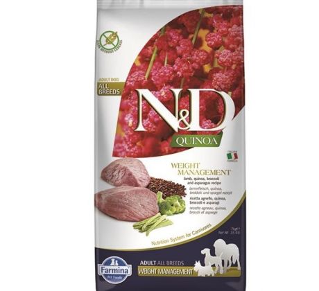 Farmina N&D dog QUINOA (GF) adult medium & maxi, weight managment, lamb & broccoli 7 kg