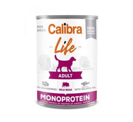 Calibra KONZERVA dog Adult Life Wild boar & Cranberries 6 x 400g